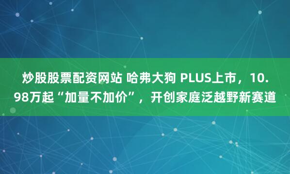 炒股股票配资网站 哈弗大狗 PLUS上市，10.98万起“加量不加价”，开创家庭泛越野新赛道