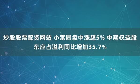 炒股股票配资网站 小菜园盘中涨超5% 中期权益股东应占溢利同比增加35.7%